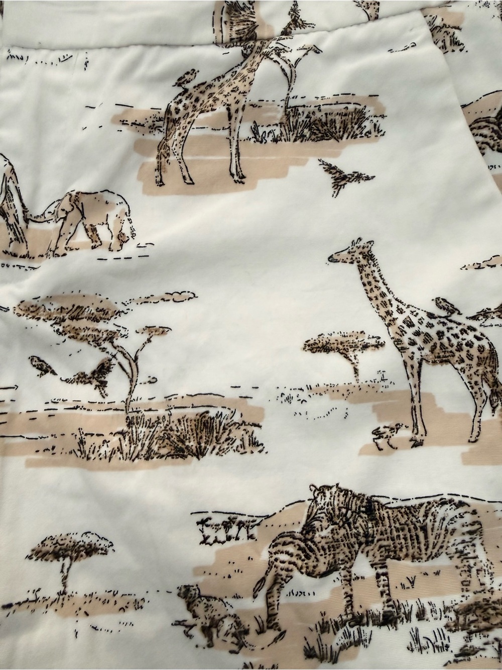 Banana Republic white and tan Size 4 Safari Animal Print Cotton Shorts - Picture 6 of 10